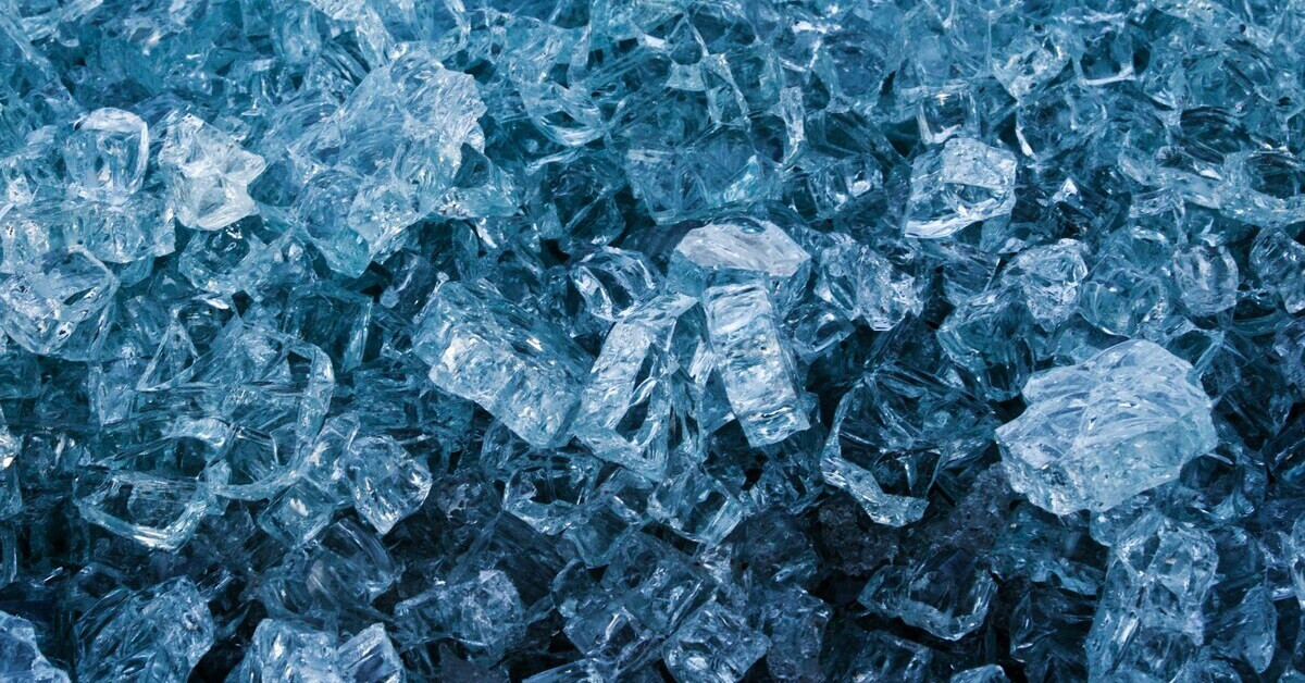 Viele Stücke Eis in Nahaufnahme