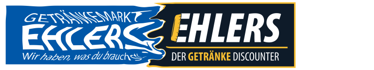 EHL Logo – Der Getränkeexperte mit gelben und blauen Akzenten Logo mit Schriftzug 'EHL' und 'DER GETRÄNKE' auf dunklem Hintergrund, gelbe und blaue Akzente