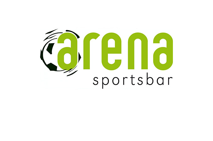 Logo der Arena Sportsbar mit stilisiertem Fußball