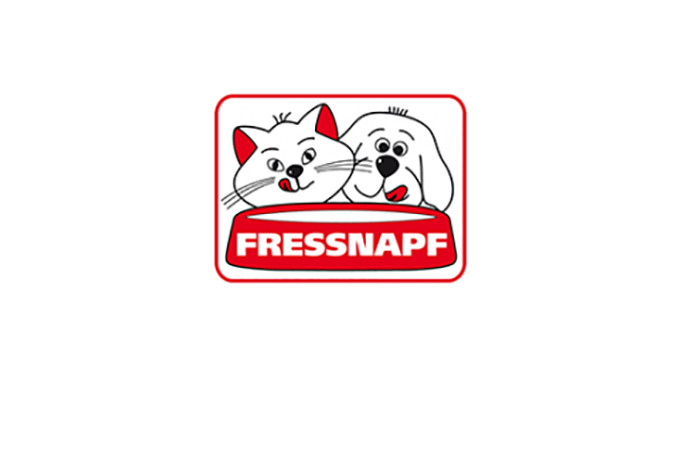 Fressnapf Logo mit Katze und Hund vor Futternapf