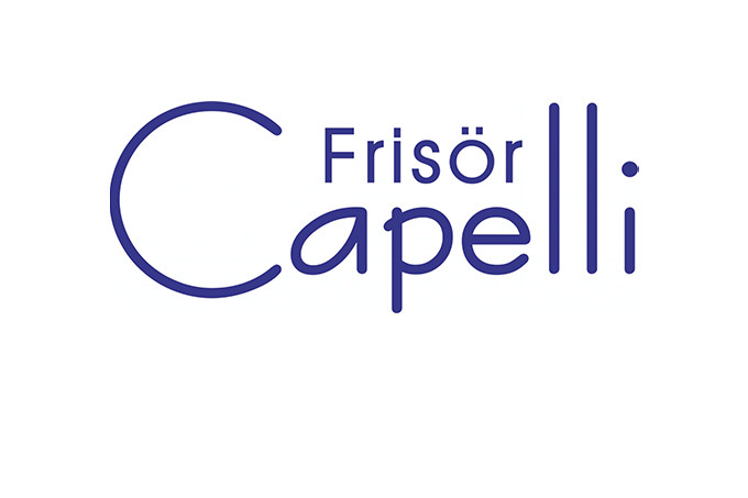 Frisör Capelli Logo in blauer Schrift auf weißem Hintergrund