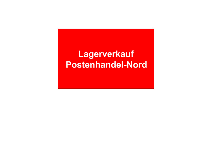 Logo von Lagerverkauf Postenhandel-Nord auf rotem Hintergrund