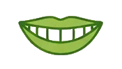 Icon einer Zahnspange als stilisiertes grünes Lächeln