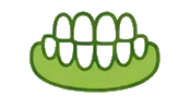Icon einer Schnarchschiene in grün als Symbolbild