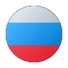 Russische Flagge in runder Form