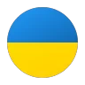 Runde Darstellung der ukrainischen Flagge