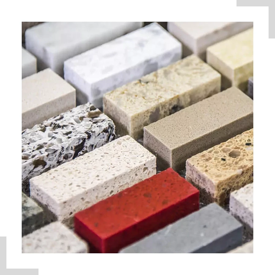 Bild mit Ecken-Fliesenmuster – verschiedene Fliesenmuster und Materialien Bild mit Ecken und Fliesenmuster in verschiedenen Farben und Texturen