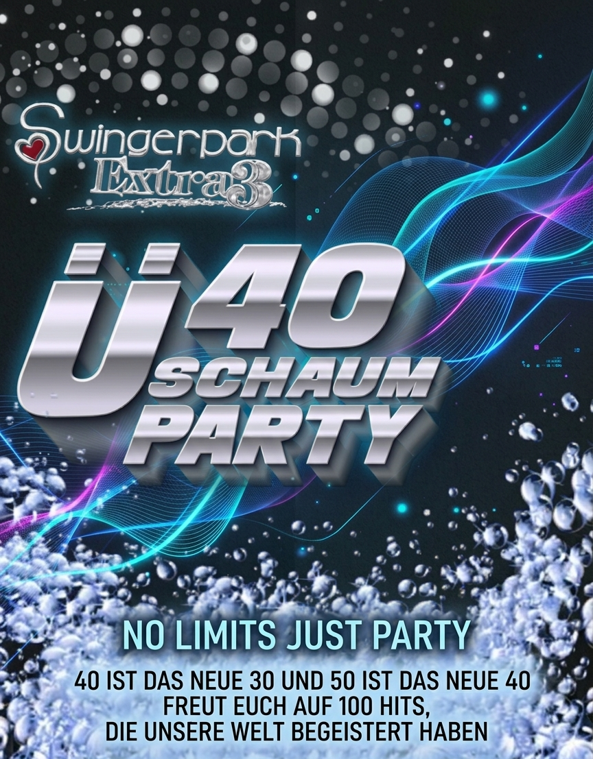 Ü40 Schaum Party im Swingerpark Extra3 mit Schaum und Lichteffekten