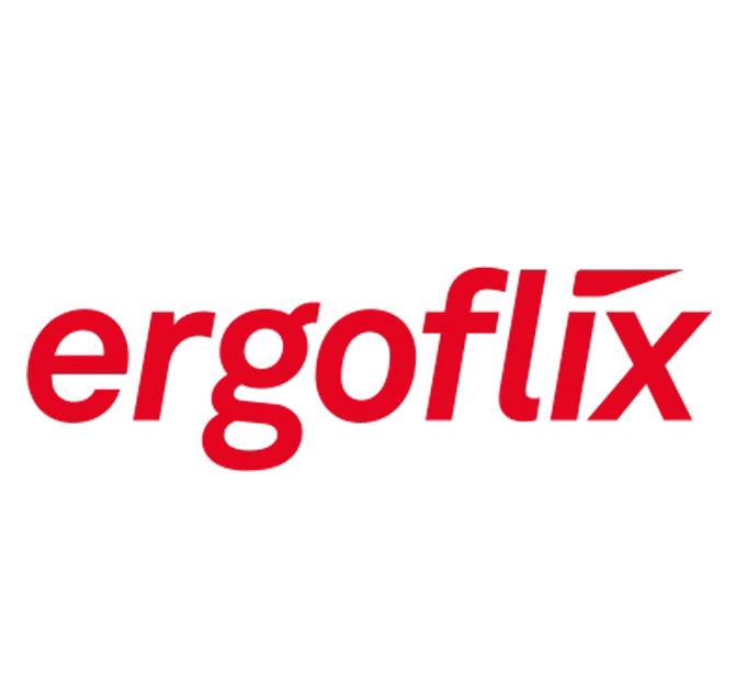 ergoflix Logo – Offizielles Markenlogo ergoflix Logo – Markenlogo in Rot