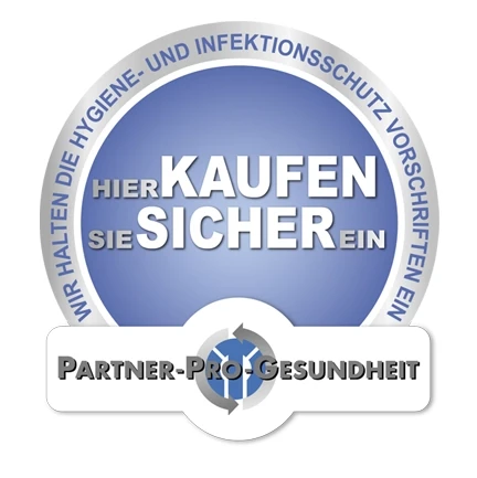 Hygienesiegel Partner-Pro-Gesundheit – Hier kaufen Sie sicher ein, Einhaltung von Hygiene- und Infektionsschutzvorschriften