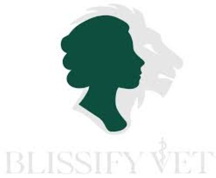 Blissy Logo mit Frauenprofil und Löwenkopf im Hintergrund
