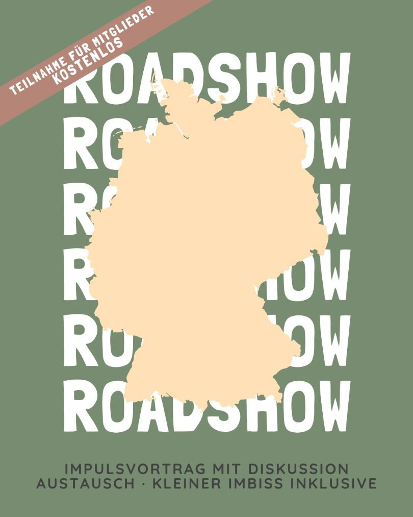 Roadshow Deutschland Karte mit Hinweis auf kostenlose Teilnahme