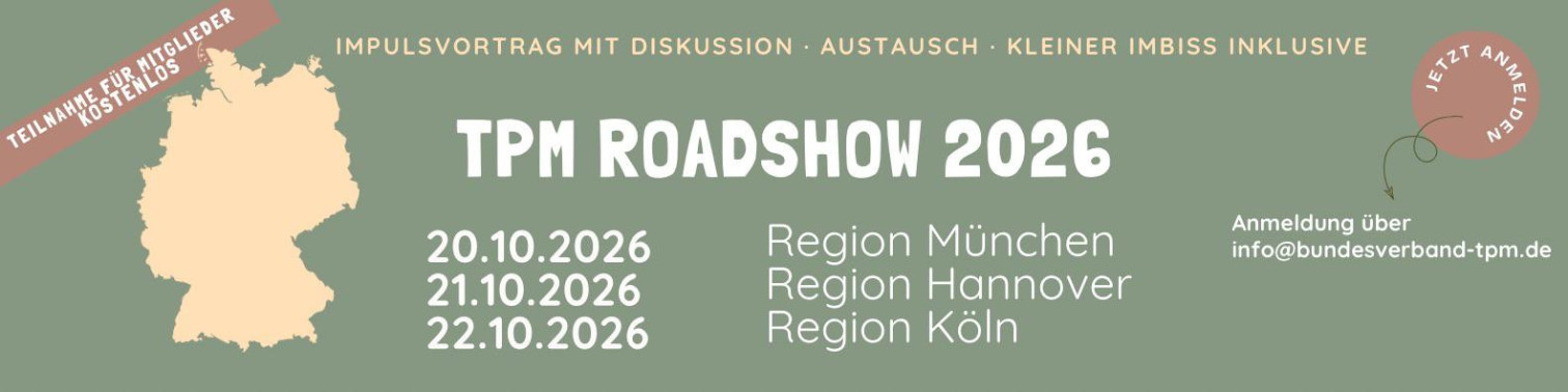 Ankündigung Roadshow 2026 mit Diskussion und Austausch in den Regionen München, Hamburg und Köln
