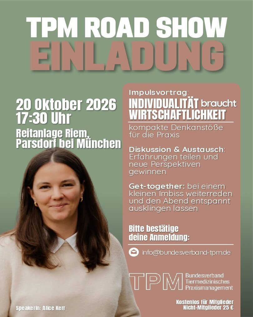 Persönliche Einladung zur TPM Road Show am 20. Oktober 2026 in Parsdorf bei München, Veranstaltungsankündigung mit Impulsvortrag und Get-together.