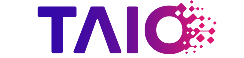 Taio Logo in lila Farbverlauf