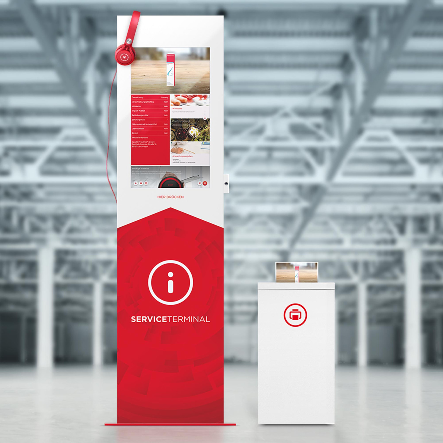 PiTouch Service Terminal mit Touchscreen und Informationsdisplay