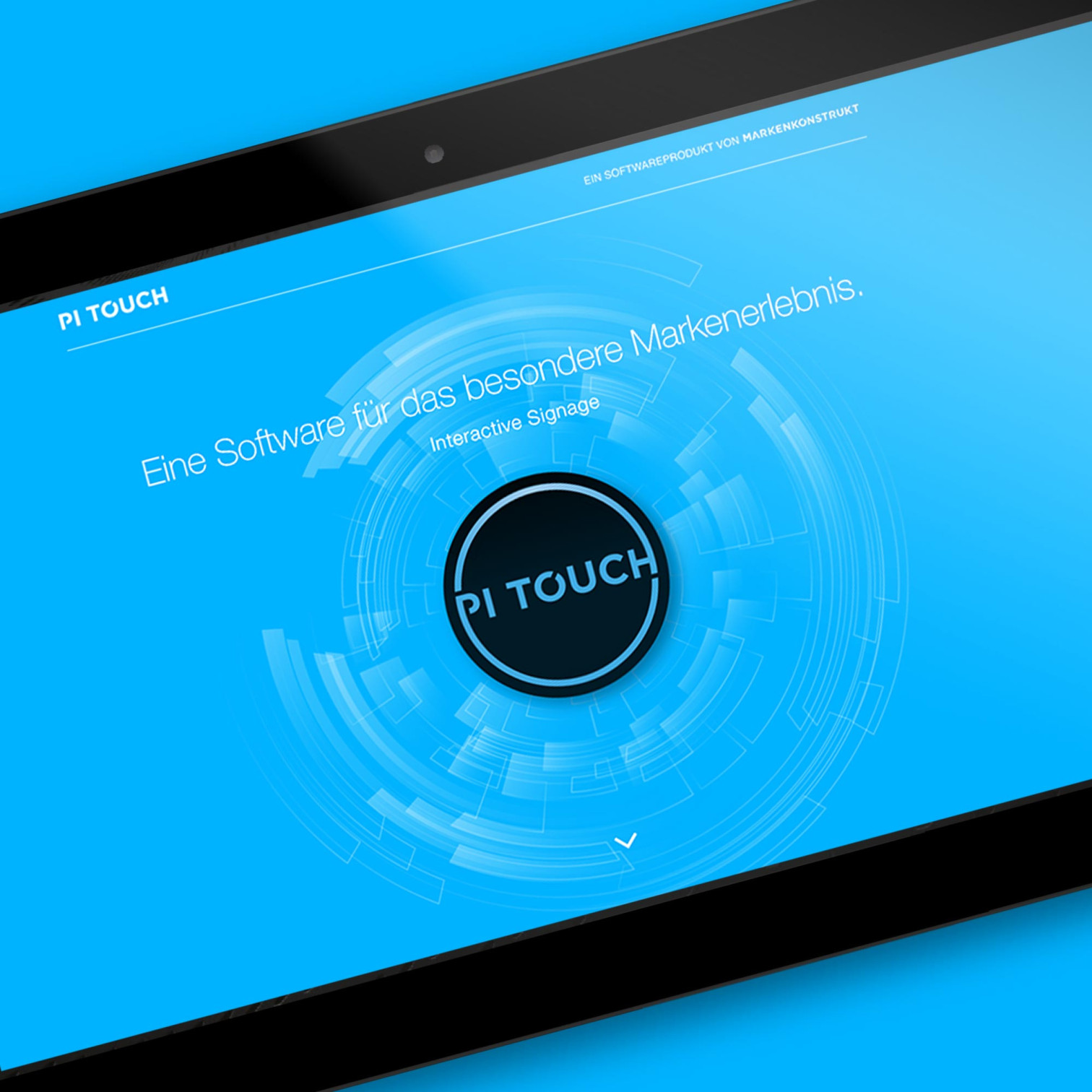 PI TOUCH Software für interaktive Beschilderung auf einem Tablet