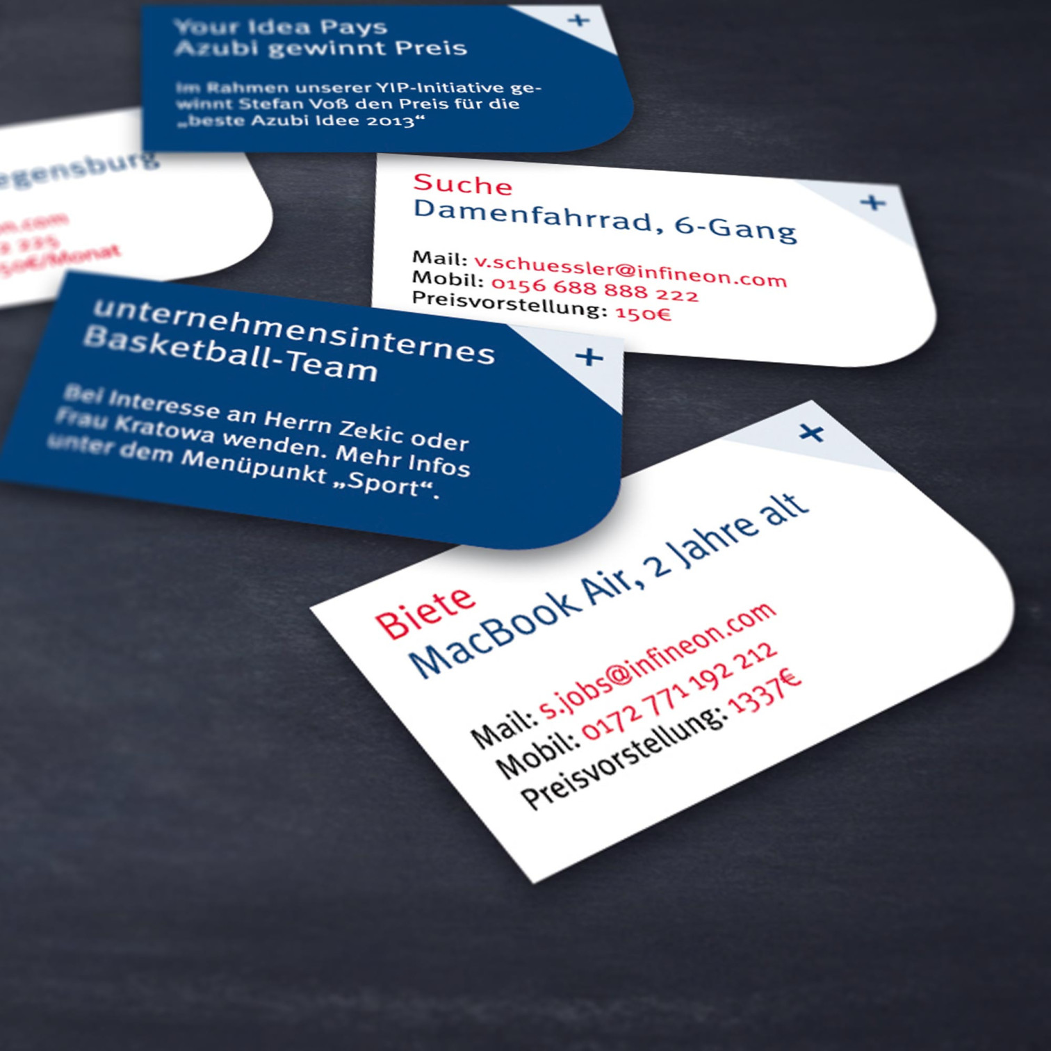 Produkt PiTouch mit verschiedenen Funktionen und Angeboten auf Karten