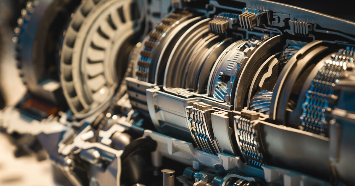 Getriebe – Detailansicht von Zahnrädern und mechanischen Bauteilen Detailaufnahme eines Getriebes – mechanische Komponenten und Zahnräder