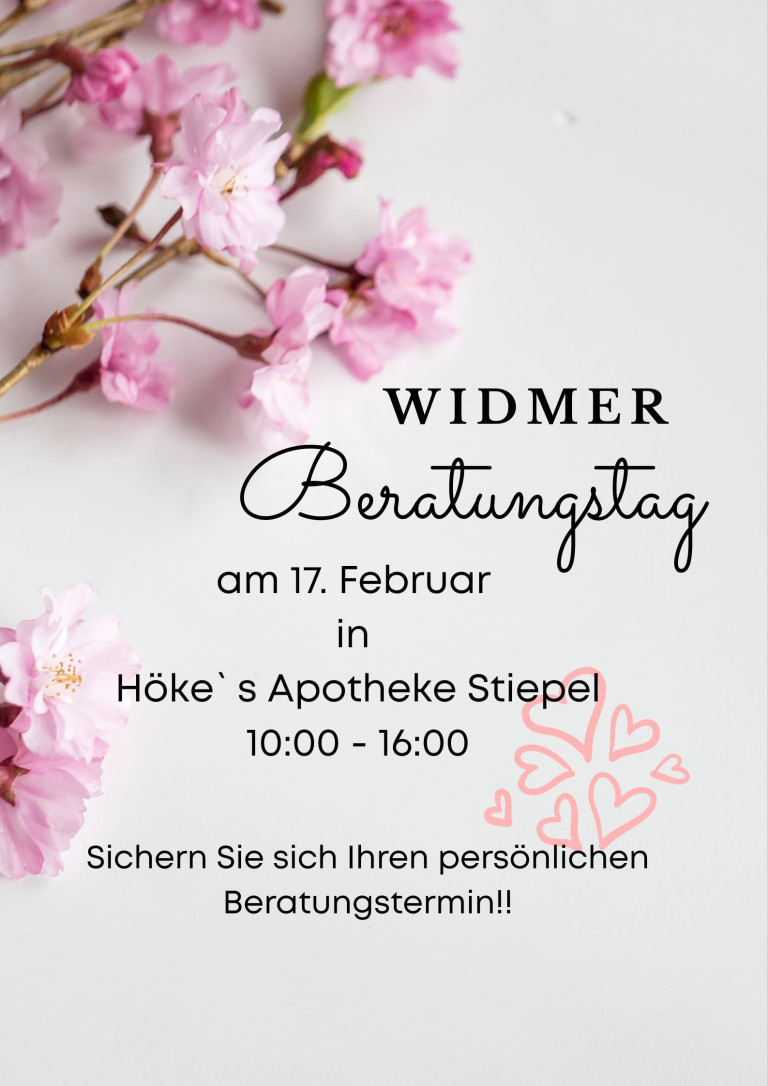 Happy Mother's Day Poster mit rosa Blüten und Beratungstag-Informationen für Höke's Apotheke Stiepel