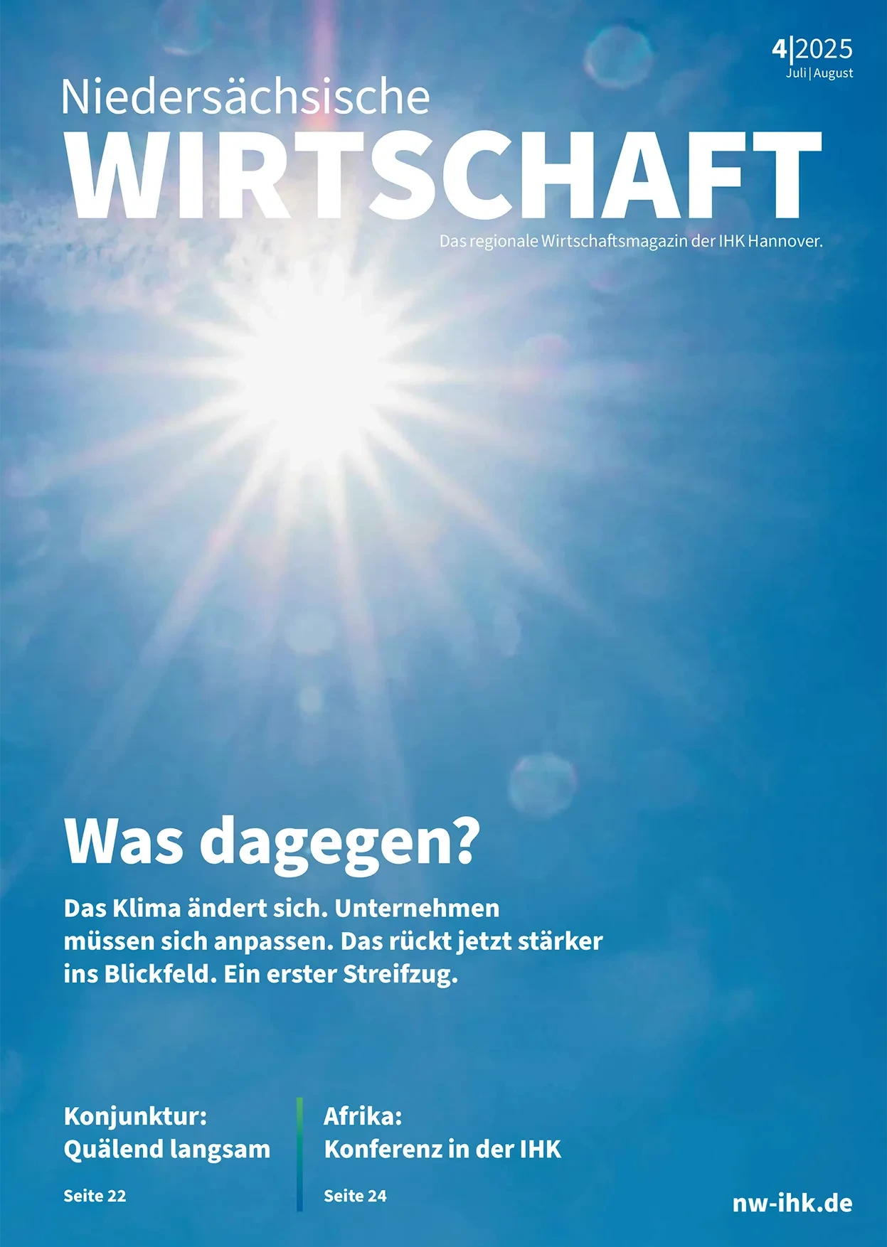 Titelbild des regionalen Wirtschaftsmagazins der IHK Hannover mit dem Thema Klimawandel