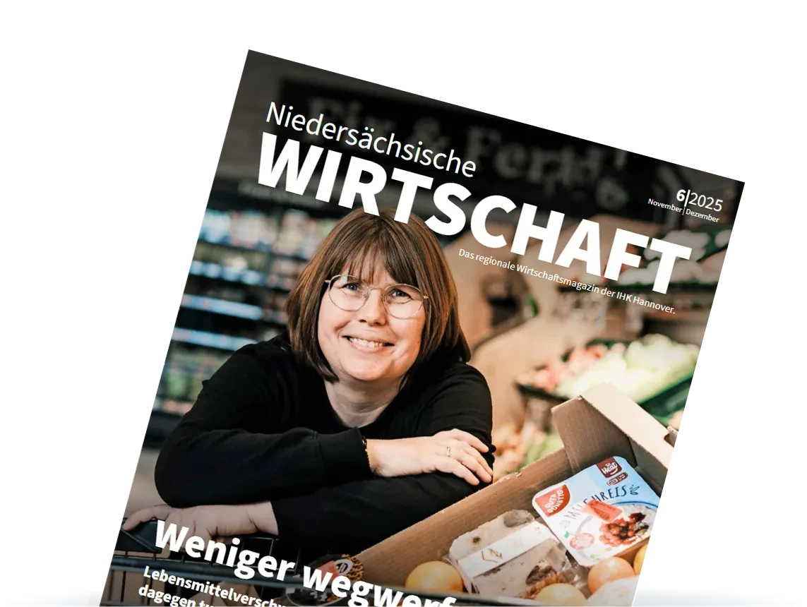 Titelbild des Magazins Niedersächsische Wirtschaft, Ausgabe 06/2025, mit Schwerpunkt Lebensmittelverschwendung