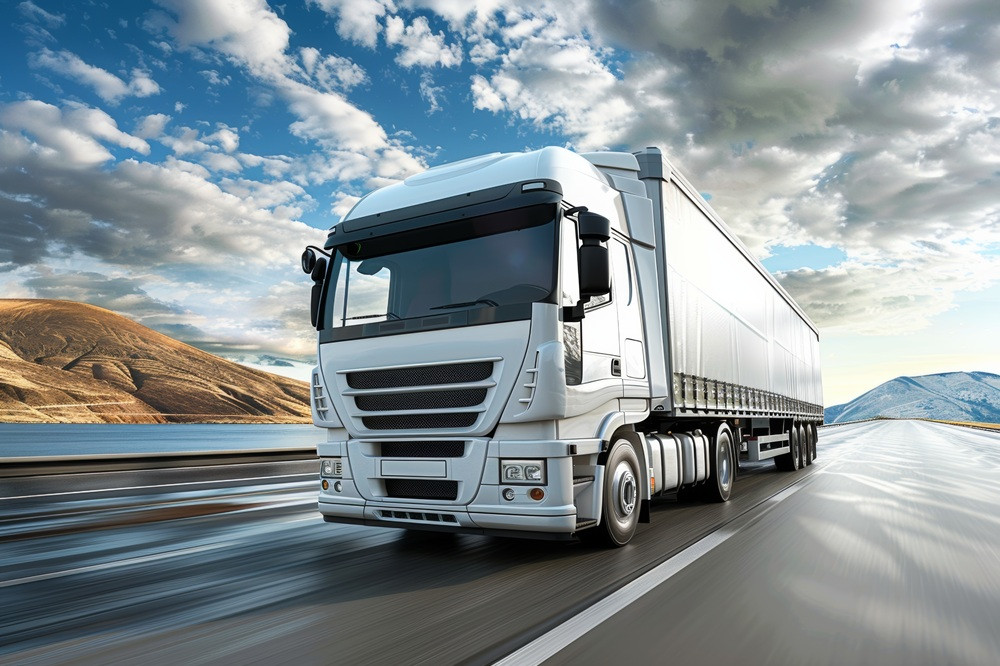 Tungart7 Truck auf Autobahn bei sonnigem Wetter