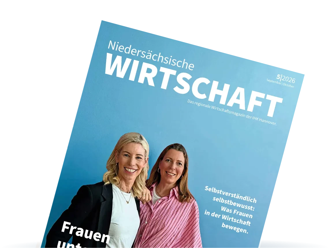 Titelbild der Niedersächsische Wirtschaft Ausgabe 05/2026 mit zwei Frauen, thematisiert Frauen in der Wirtschaft