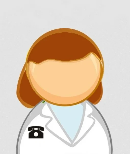 Teammitglied Illustration weiblich mit braunen Haaren im weißen Kittel