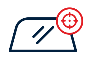 Symbol für Steinschlag oder Schaden an der Windschutzscheibe