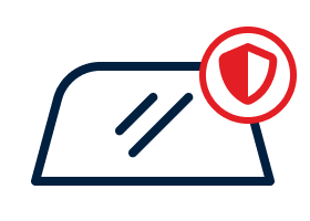 Symbol eines Autoscheiben-Schutzes mit Schutzschild-Icon