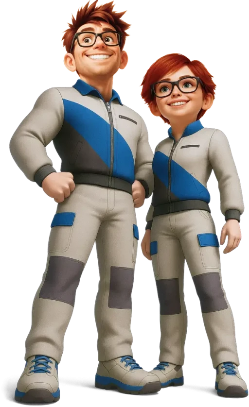 Mara und Roy, die Autoglas-Doctor-Maskottchen