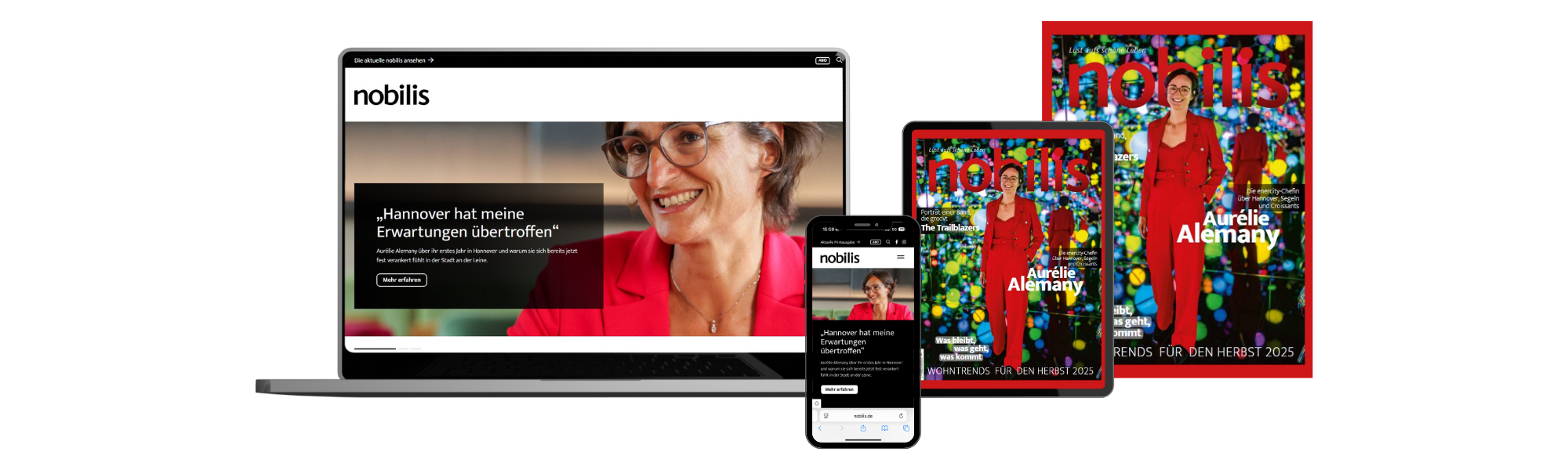 nobilis Magazin Banner 07-2025 auf Laptop, Smartphone und Tablet
