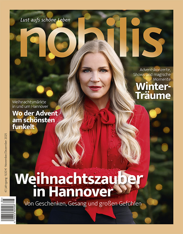 Titelbild der Zeitschrift nobilis, Ausgabe 08/2025, mit dem Thema Weihnachtszauber in Hannover