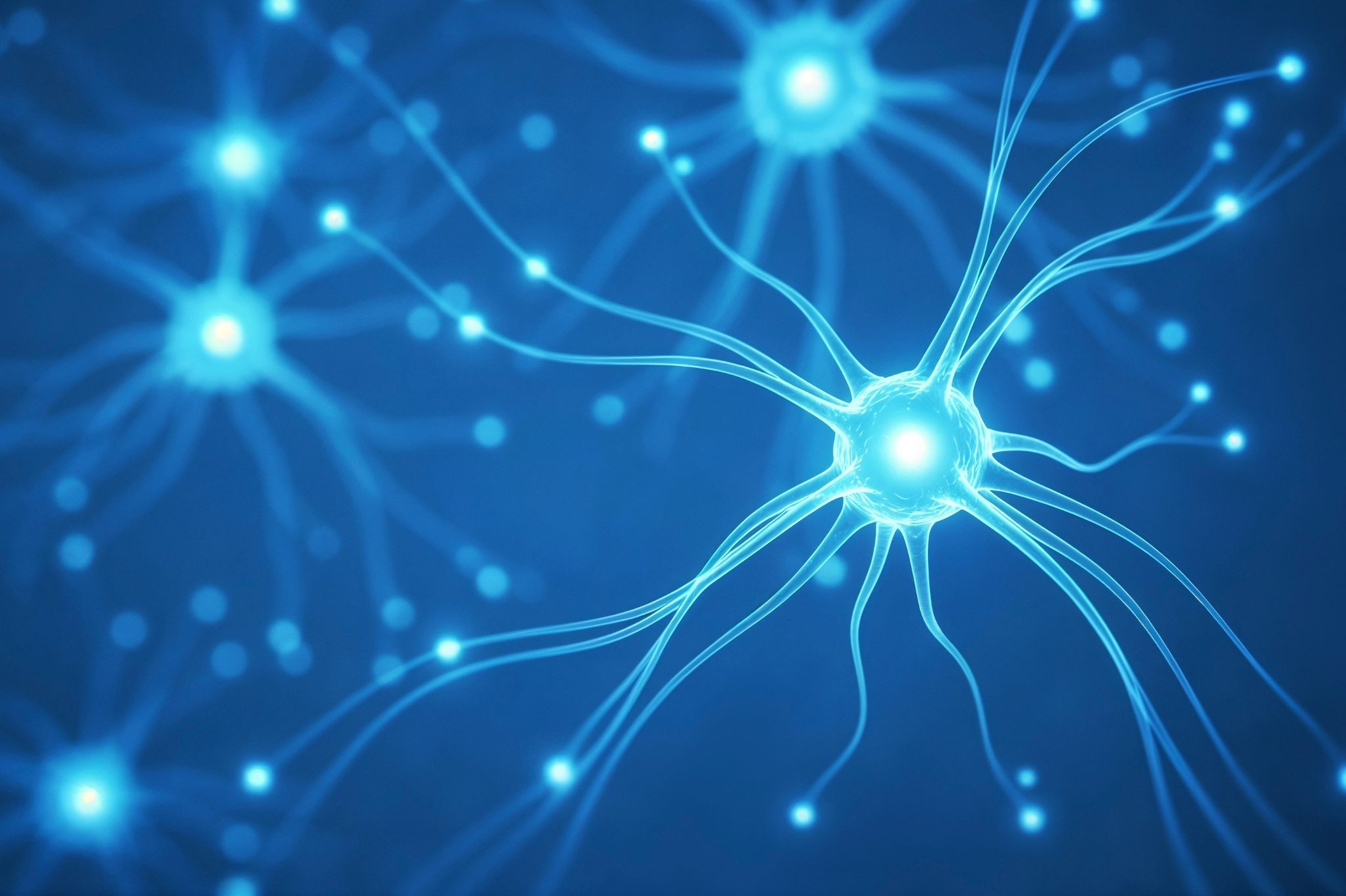 Abbildung von Neuronen im Gehirn, neuronale Netzwerke und Nervenzellen