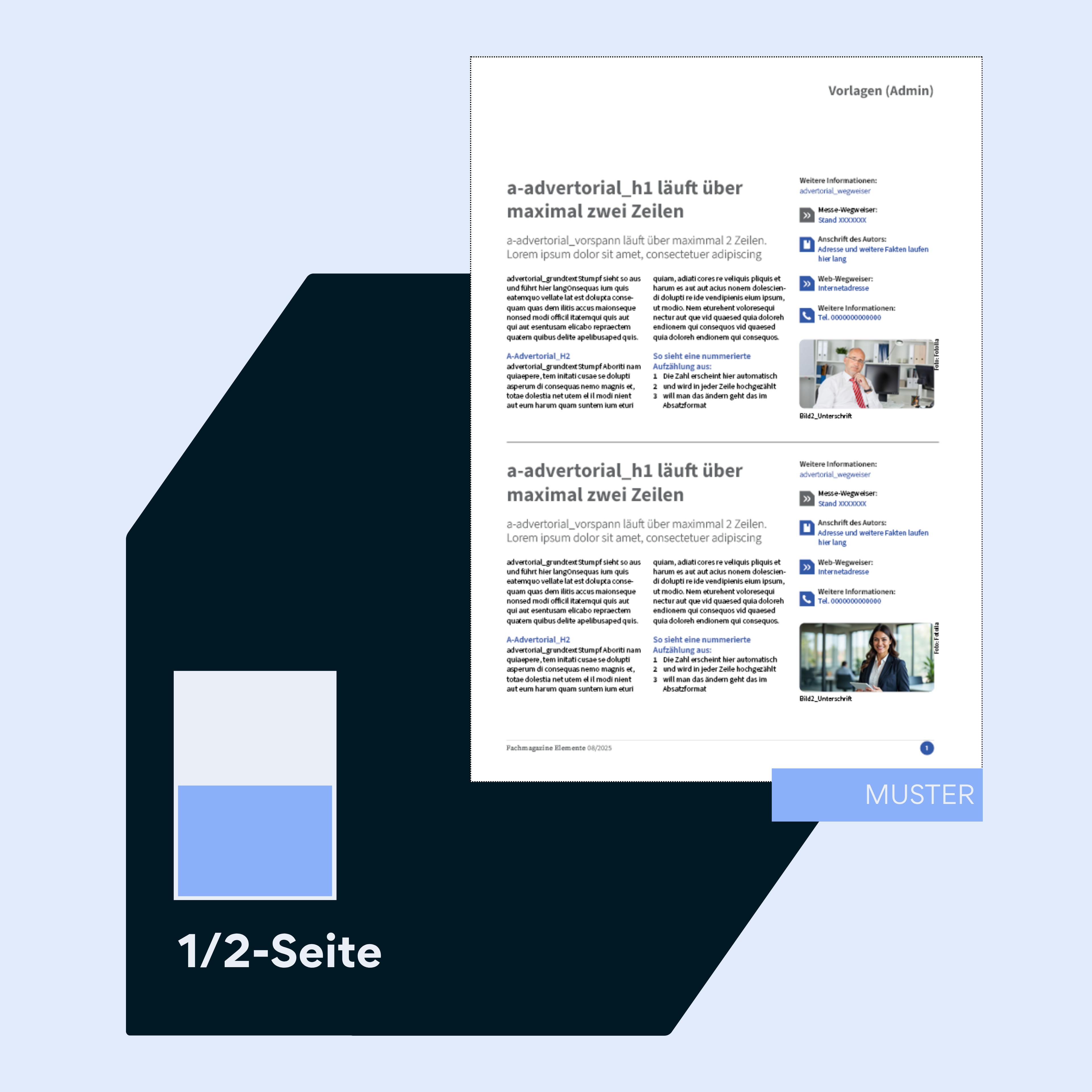 Muster für ein Advertorial "Unternehmensprofil"