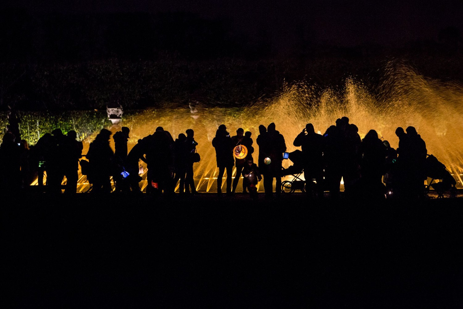 Laternenumzug bei Nacht mit beleuchteten Laternen, fotografiert von Helge Krückeberg
