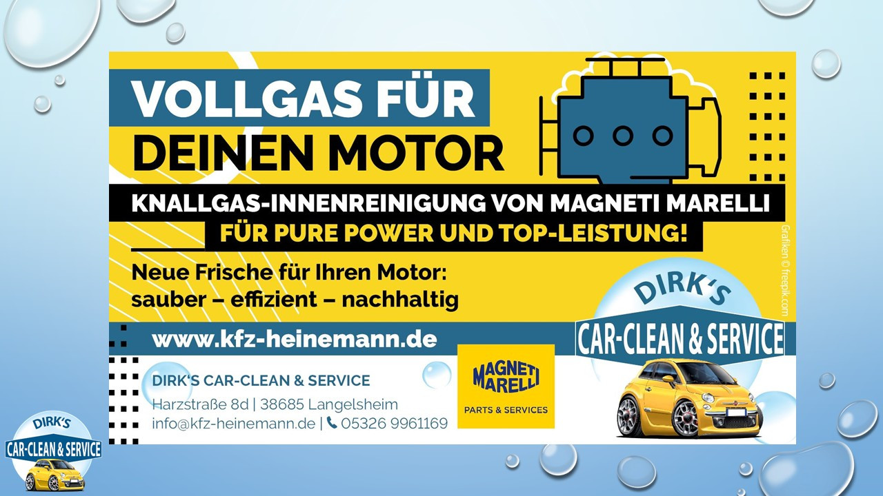 Motorreinigung und Motor-Innenreinigung von Magneti Marelli bei KFZ Heinemann in Langelsheim