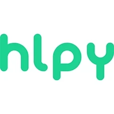 Logo des Partners hlpy in grüner Schrift auf weißem Hintergrund