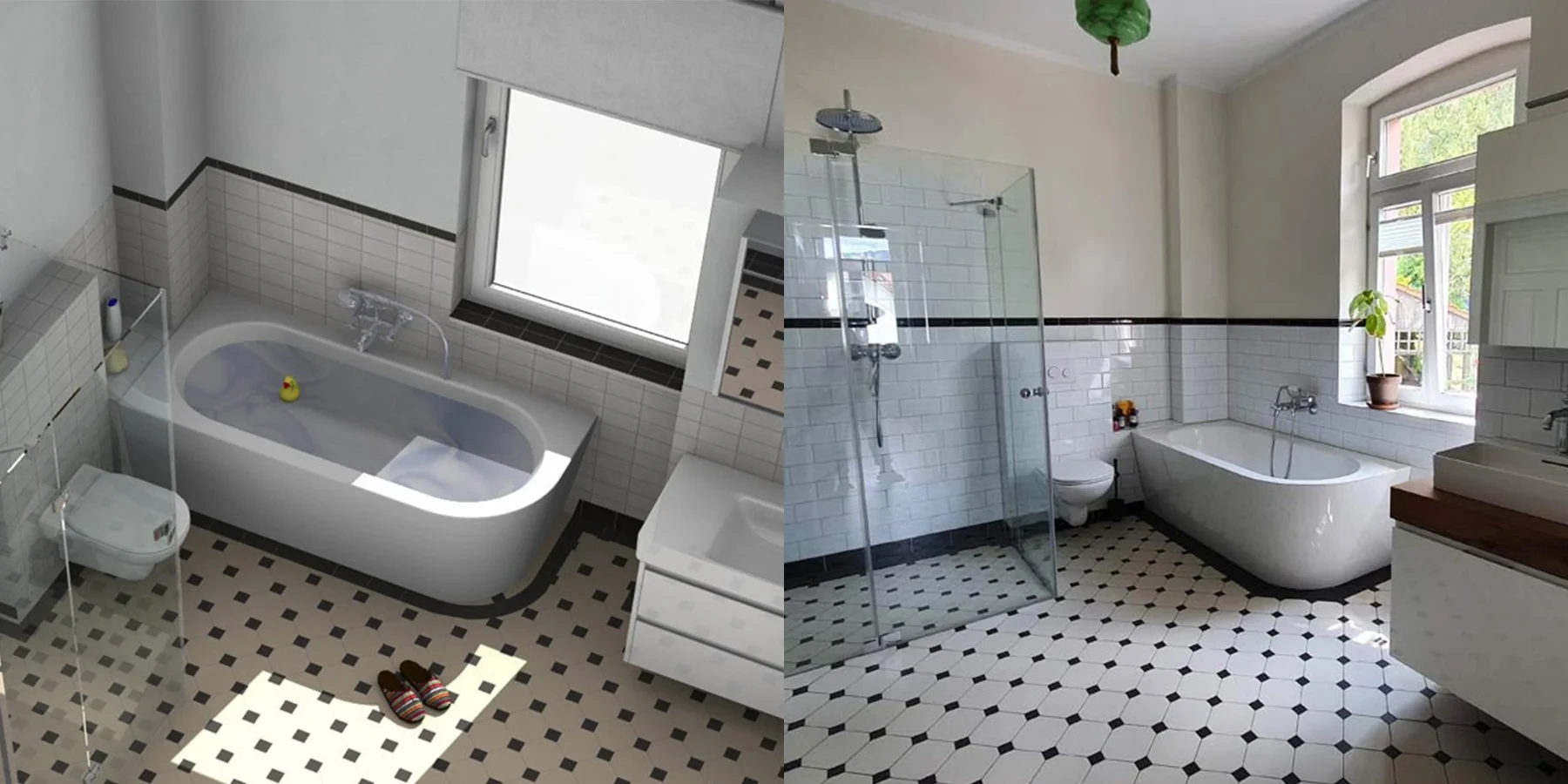 Badezimmer Renovierung in Heidelberg-Schlierbach – Vorher-Nachher Galerie