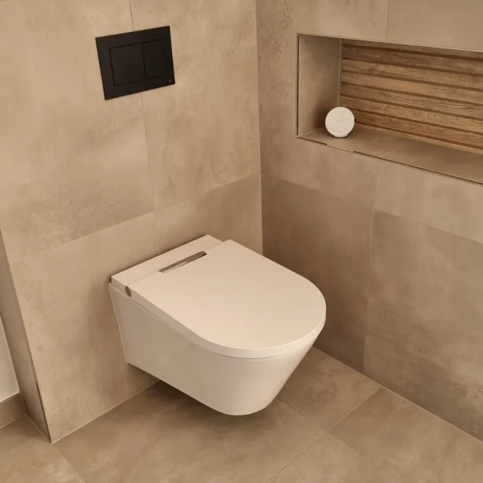Modernes Dusch-WC als japanische Toilette in einem stilvollen Badezimmer