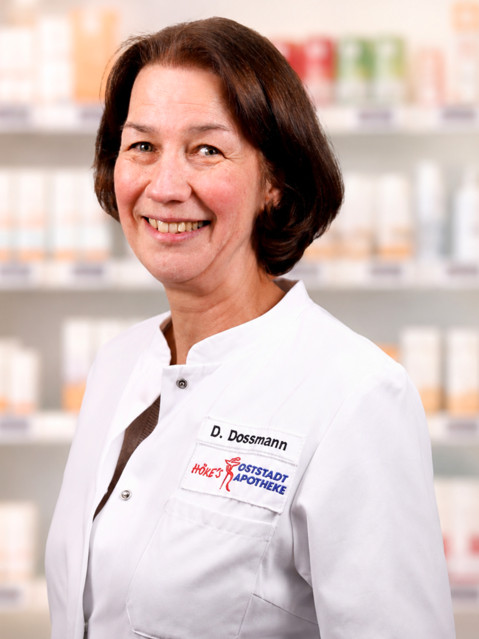 Porträt von D. Dossmann, Mitarbeiterin der Höke Oststadt Apotheke
