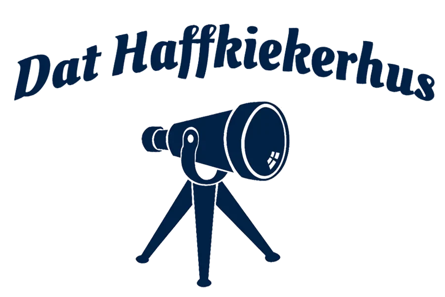 Logo von Gut Haffkiekern mit Teleskop Illustration