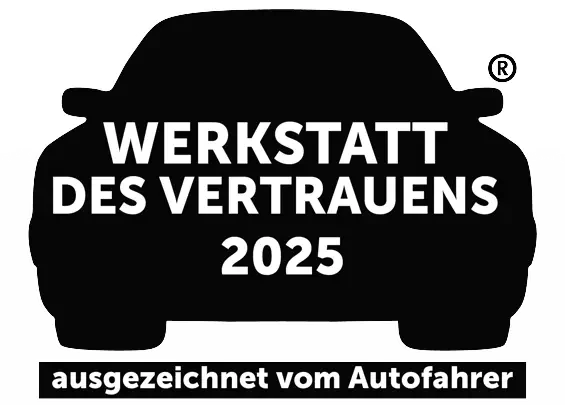 Auszeichnung Werkstatt des Vertrauens 2025 in schwarzer Kontur