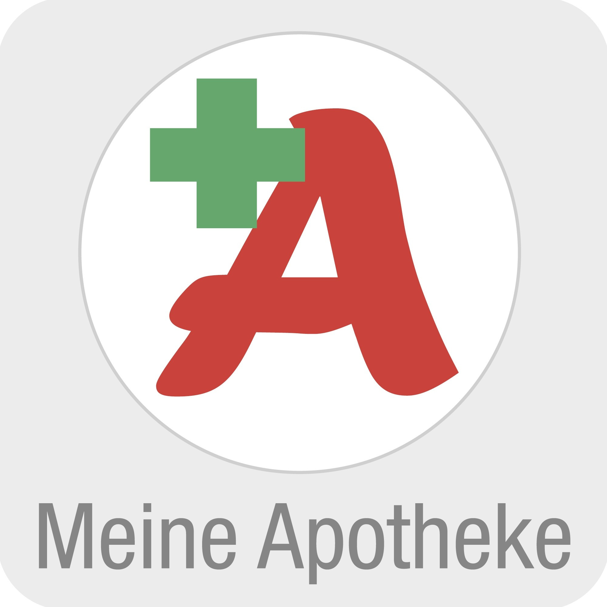 Logo der Meine Apotheke App mit rotem Apotheken-A und grünem Kreuz