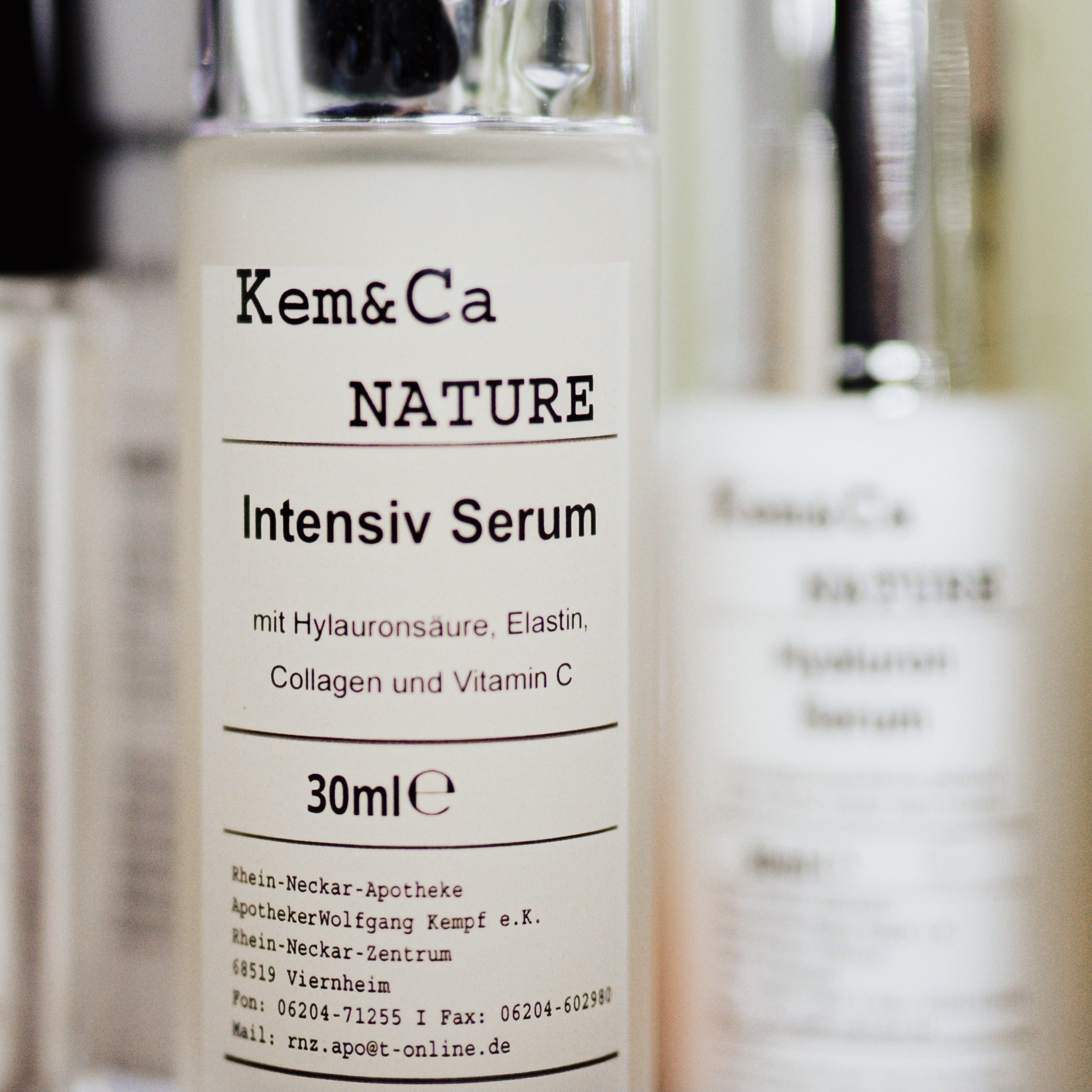 Kem&Ca Nature Intensiv Serum mit Hyaluronsäure, Elastin, Kollagen und Vitamin C