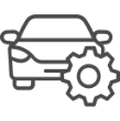 Auto mit Zahnrad Icon