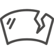 Symbol einer gebrochenen Windschutzscheibe