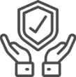 Sicherheits-Icon mit Schild und Haken
