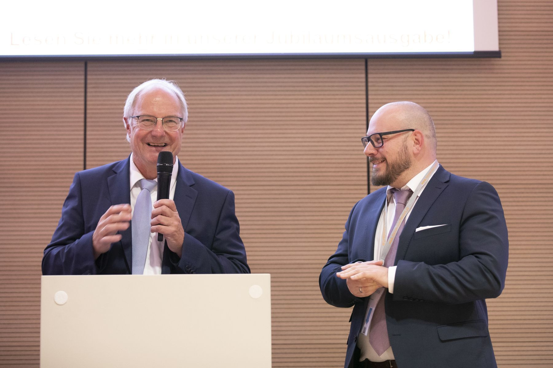 Günter Kögel und Stefan Lenz von der Chefredaktion der K-Zeitung Günter Kögel und Stefan Lenz von der Chefredaktion der K-Zeitung bei einer Veranstaltung